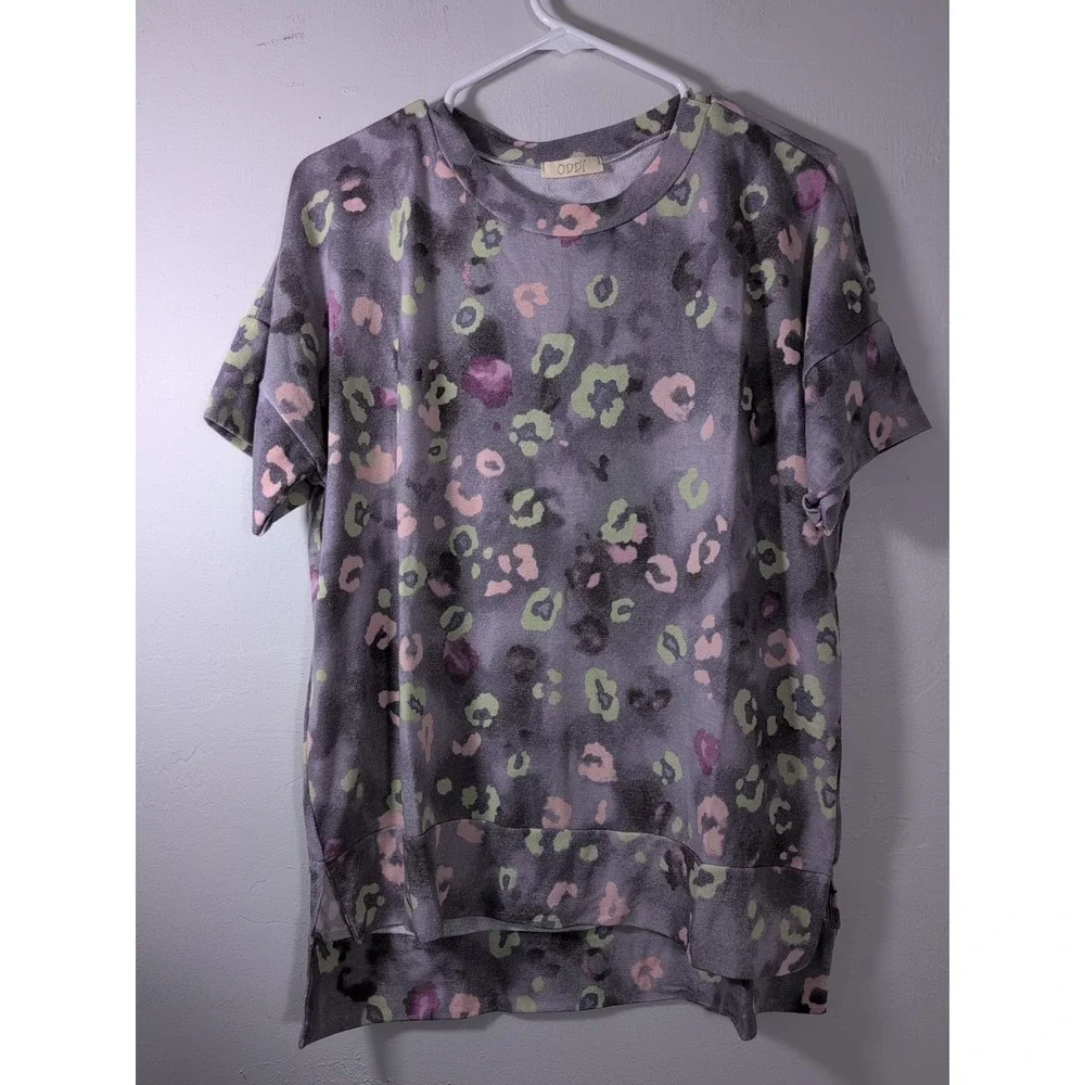 ODDY Gray Multicolor Pajama‎ Set Small NWOT